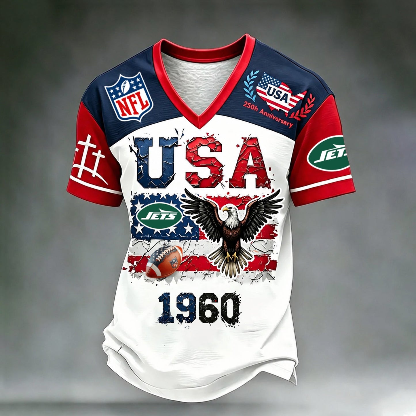PREMIUM NFL X NYJ LUXURY V-Neck T- Shirt V3 130626
