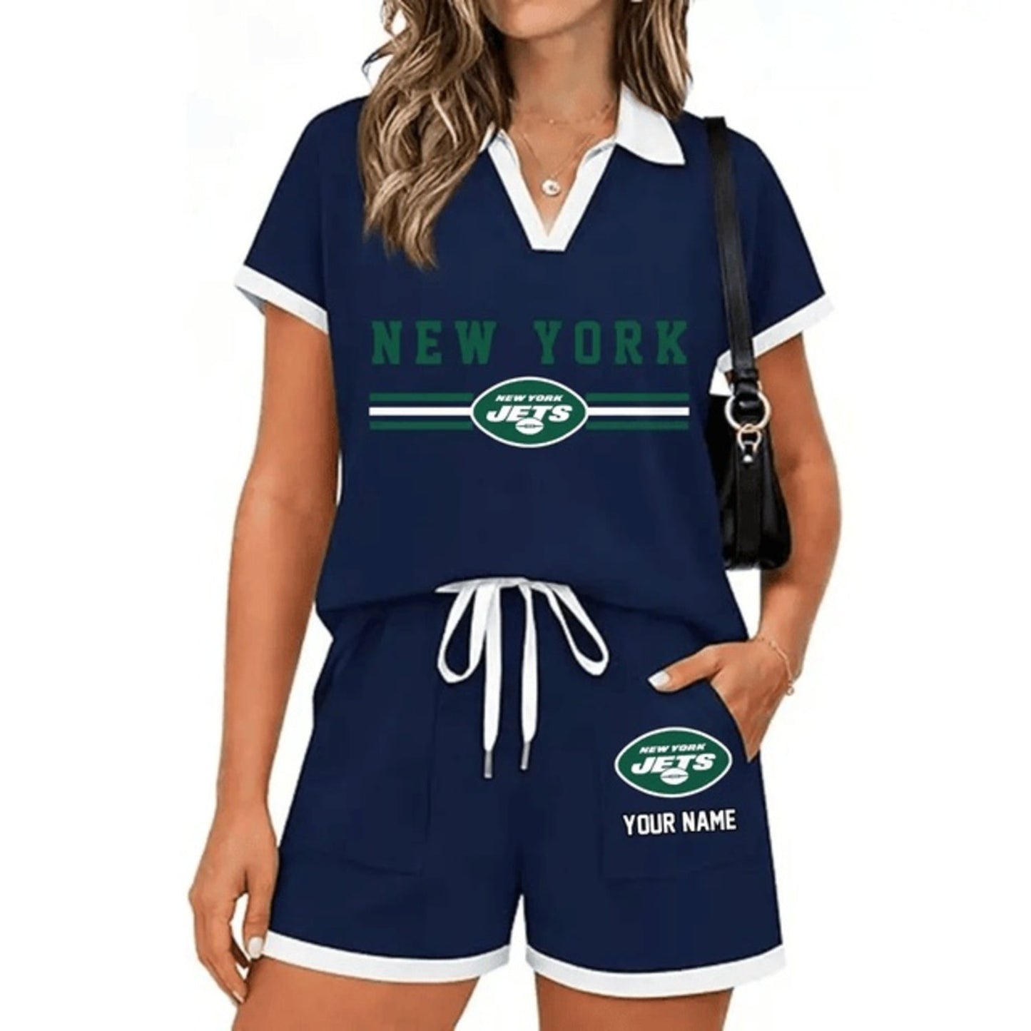 PREMIUM NFL X NYJ Retro Athletic Contrast Polo Set FOR SUMMER HOLIDAY NDT NHM 100626