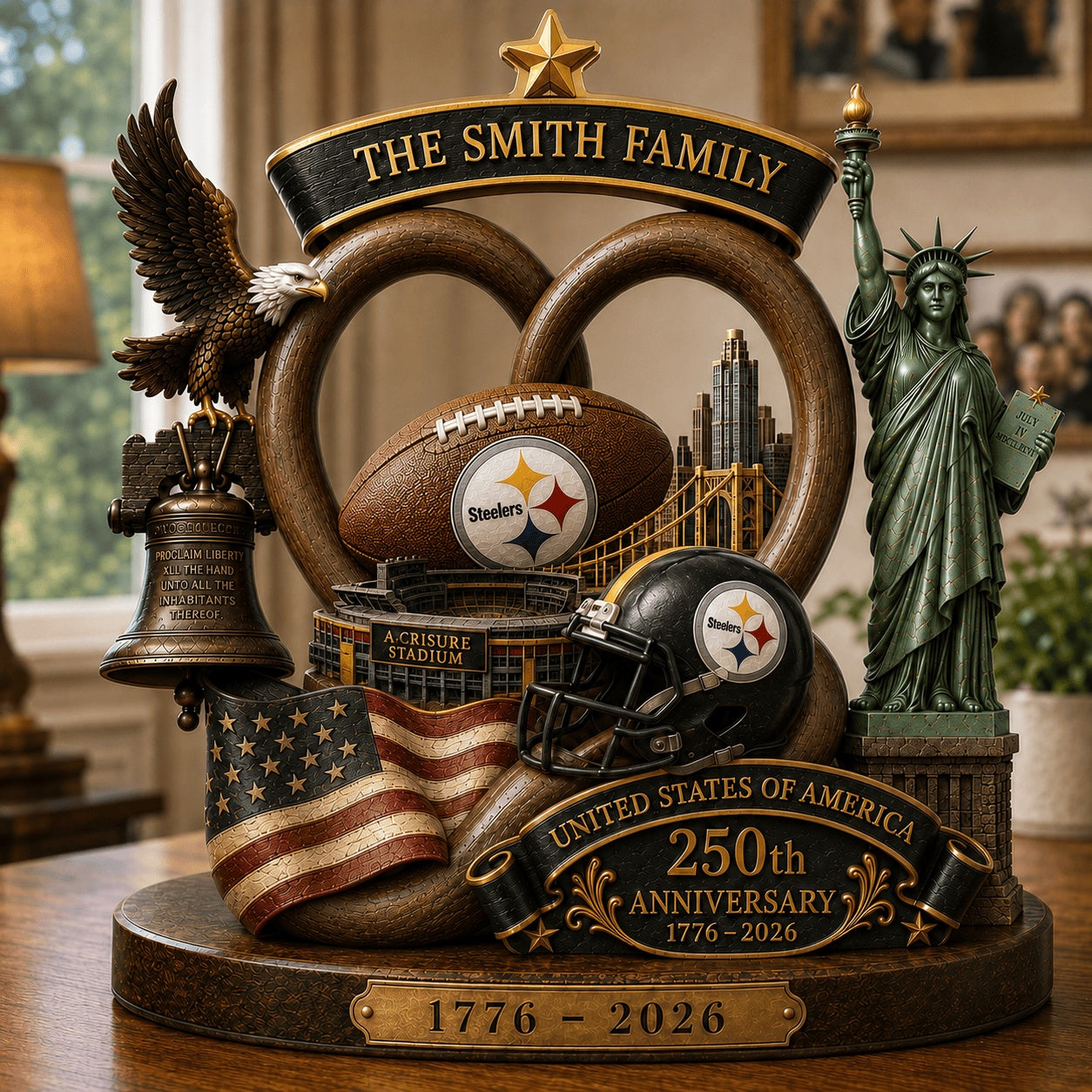 PREMIUM NFL X PIT Team Mix 250th Anniversary Acrylic Block Plaque Custom Name 120626