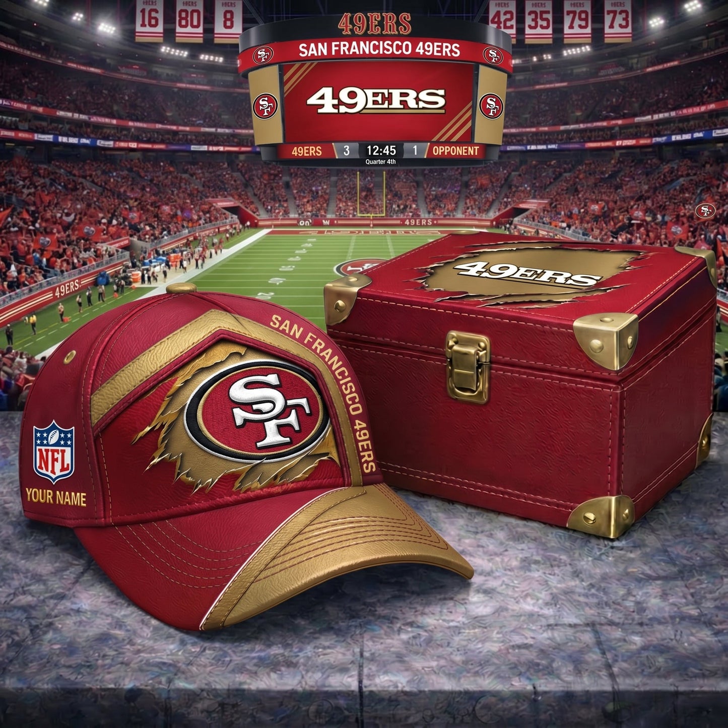PREMIUM NFL X SF CRACK CUSTOME NAME HAT LIMITED EDITIONS NDT VHM 220426