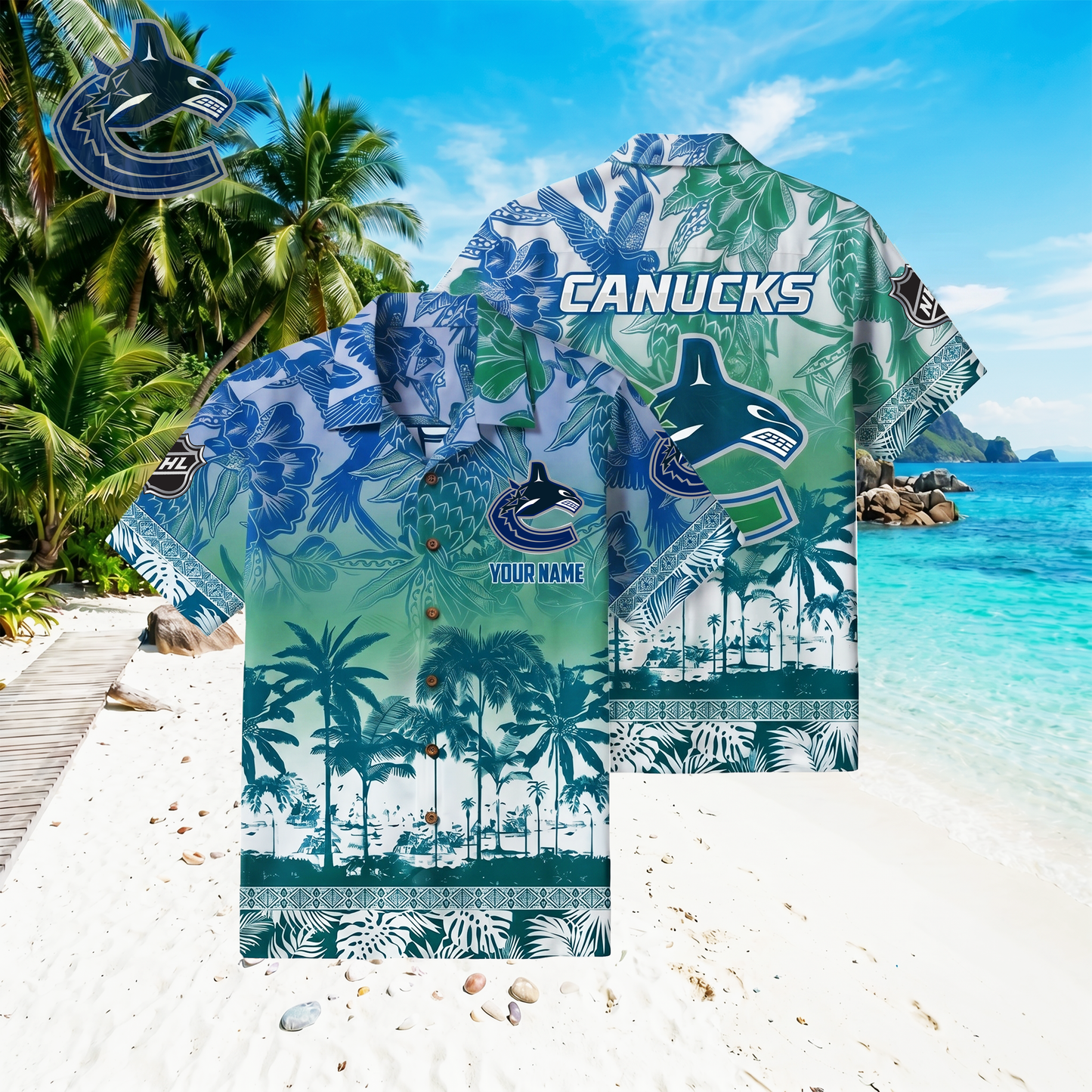 PREMIUM NHL X VC Floral With Parrots Hawaiian Shirt NDT VHM 060526