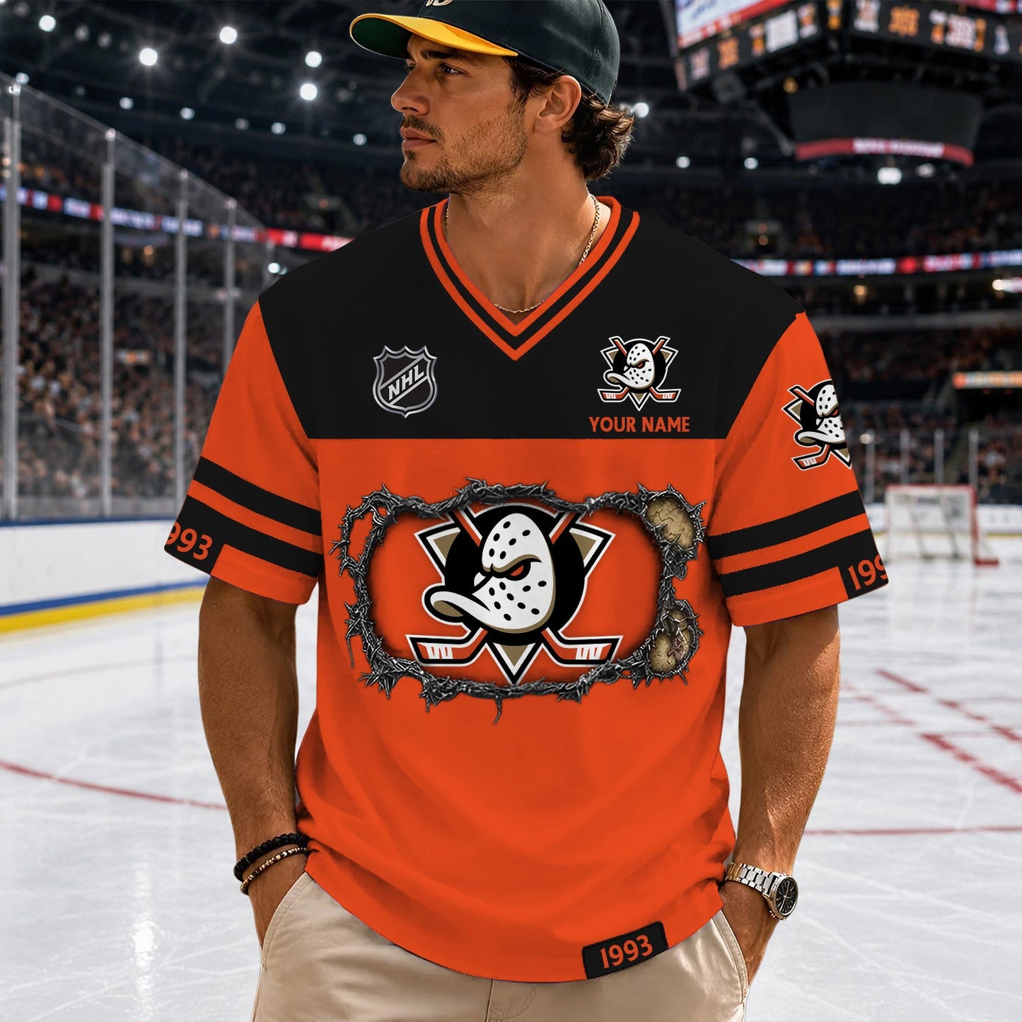 PREMIUM NHL X AD Streetwear V-neck Shirt Custom Gifts For Fan NDT NHM 290526