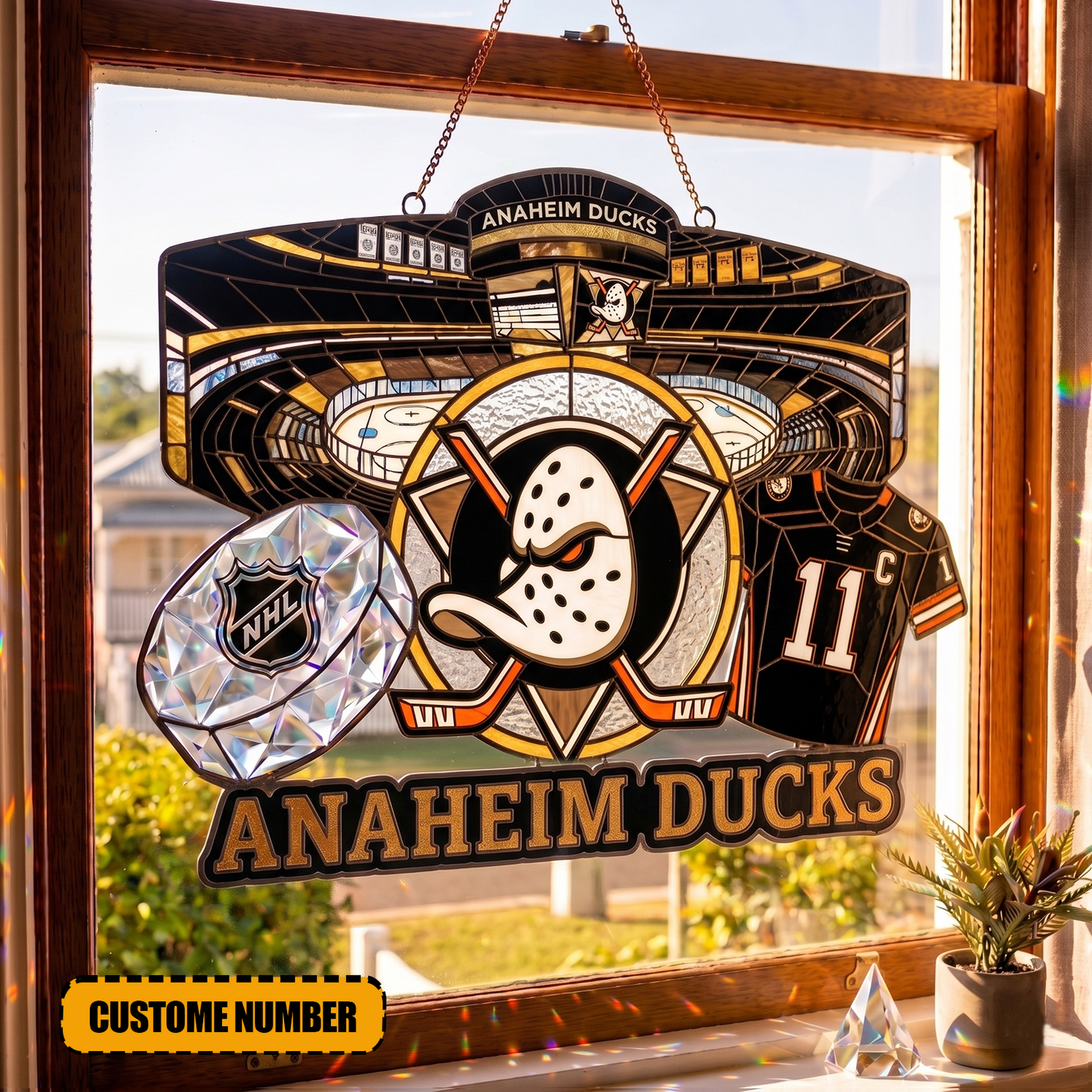 PREMIUM NHL X AD Suncatcher Custom Name Limited Edition NDT VHM 240426