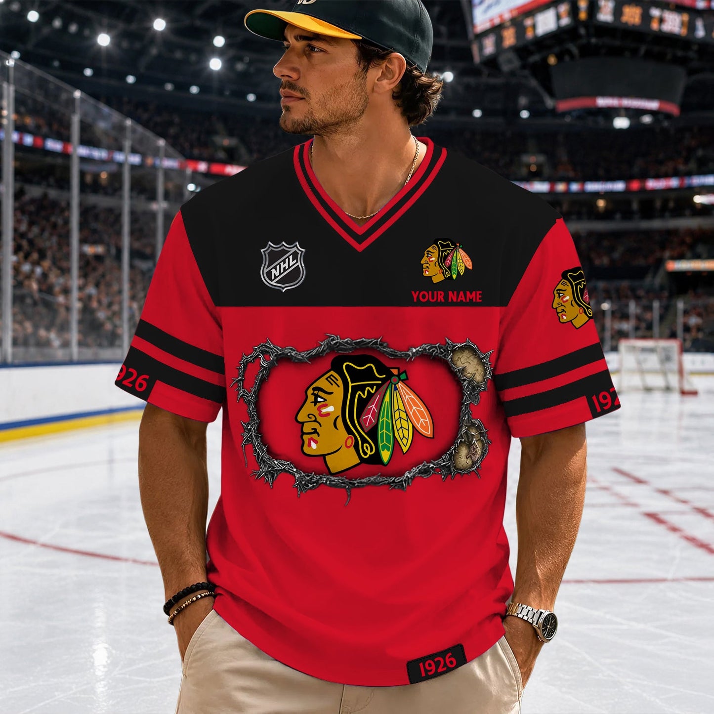 PREMIUM NHL X CB Streetwear V-neck Shirt Custom Gifts For Fan NDT NHM 290526