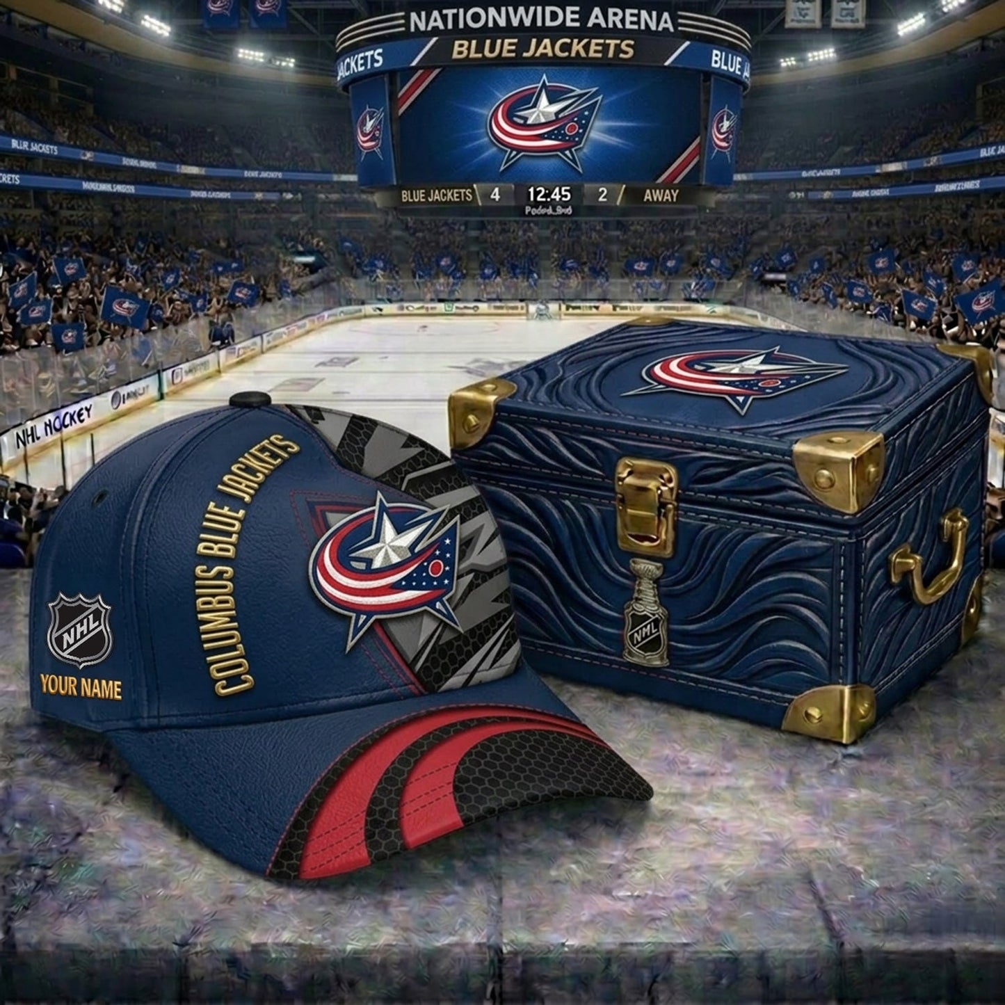 PREMIUM NHL X CBJ CRACK CUSTOM NAME V5 HAT NDT NHM 220426