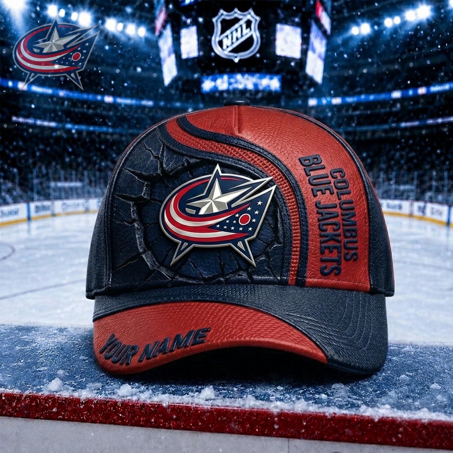 PREMIUM NHL X CBJ Embroidered Hockey Custom Name HAT NDT NHM 250526