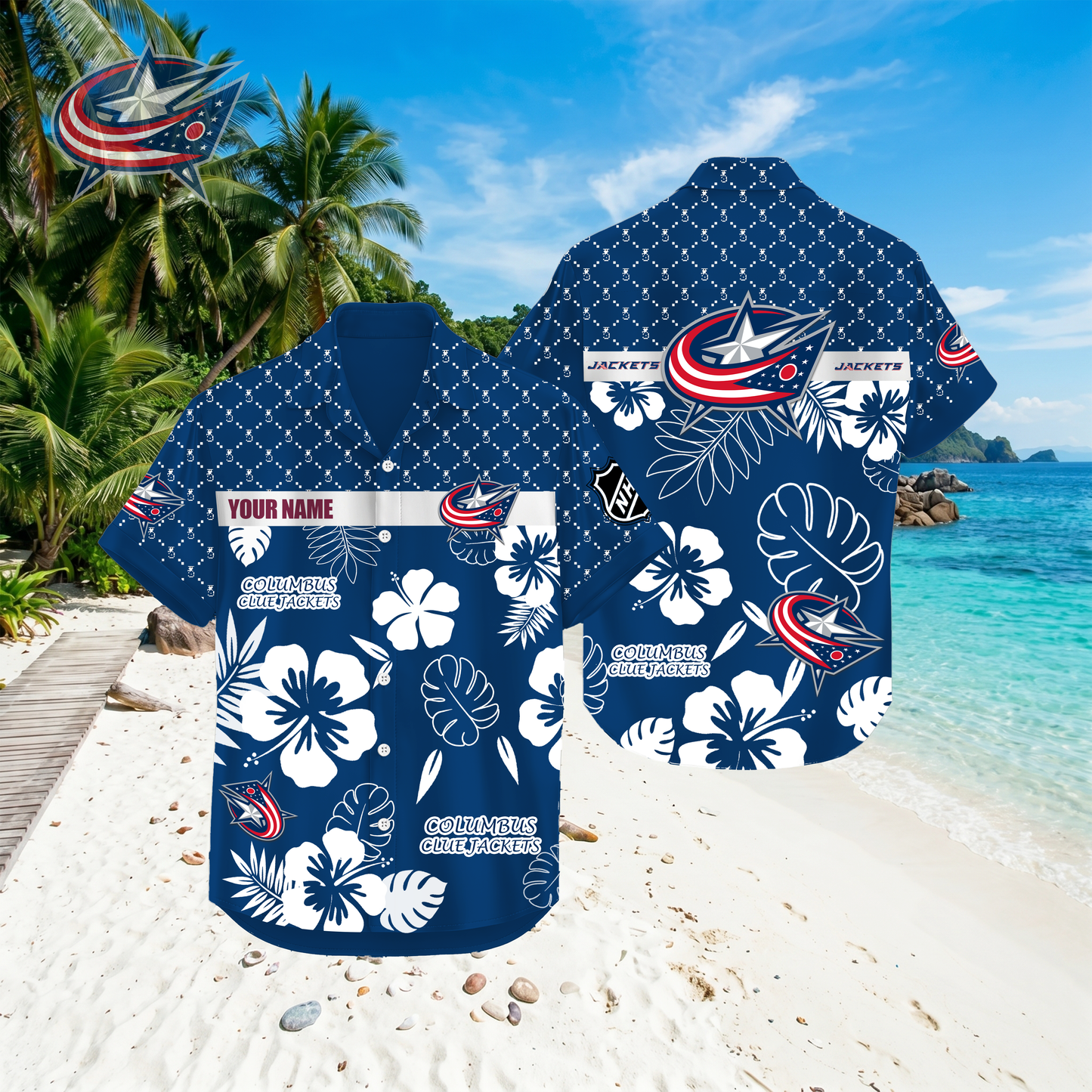PREMIUM NHL X CBJ Hawaiian Shirt Custom Name For Summer Holiday NDT VHM 270426