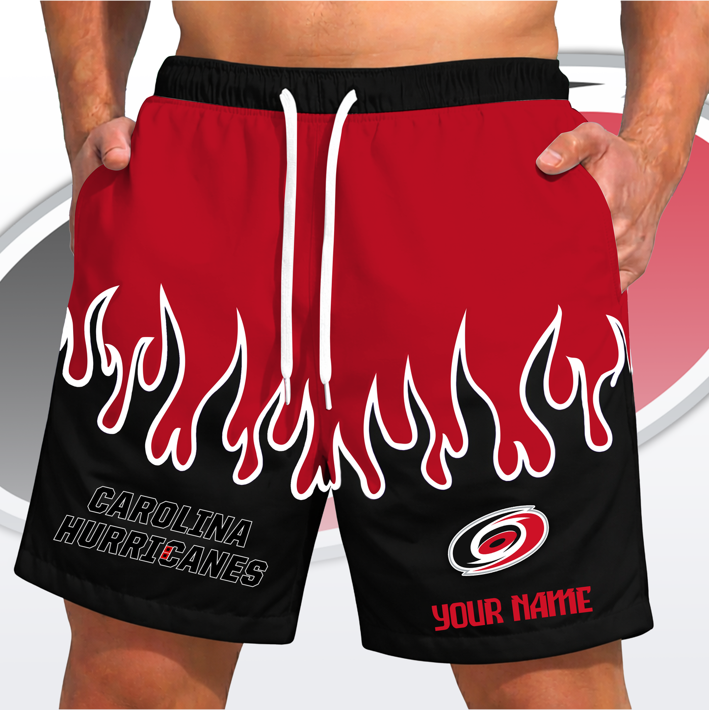 PREMIUM NHL X CH Fire Flame Short Pants Custom Name Limited Edition NDT VHM 200426