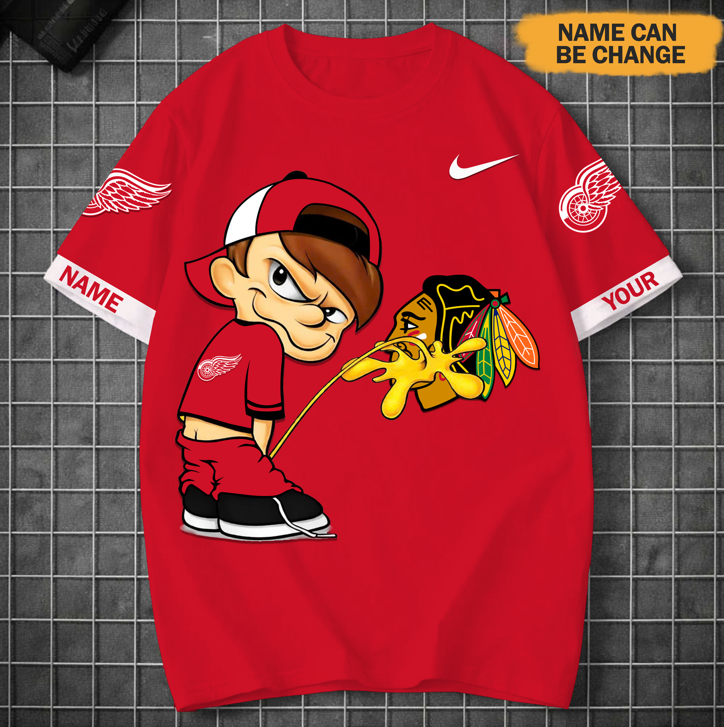 PREMIUM NHL X DRW Funny Peeing Boy New Tshirt Custom Name NDT VHM 160426