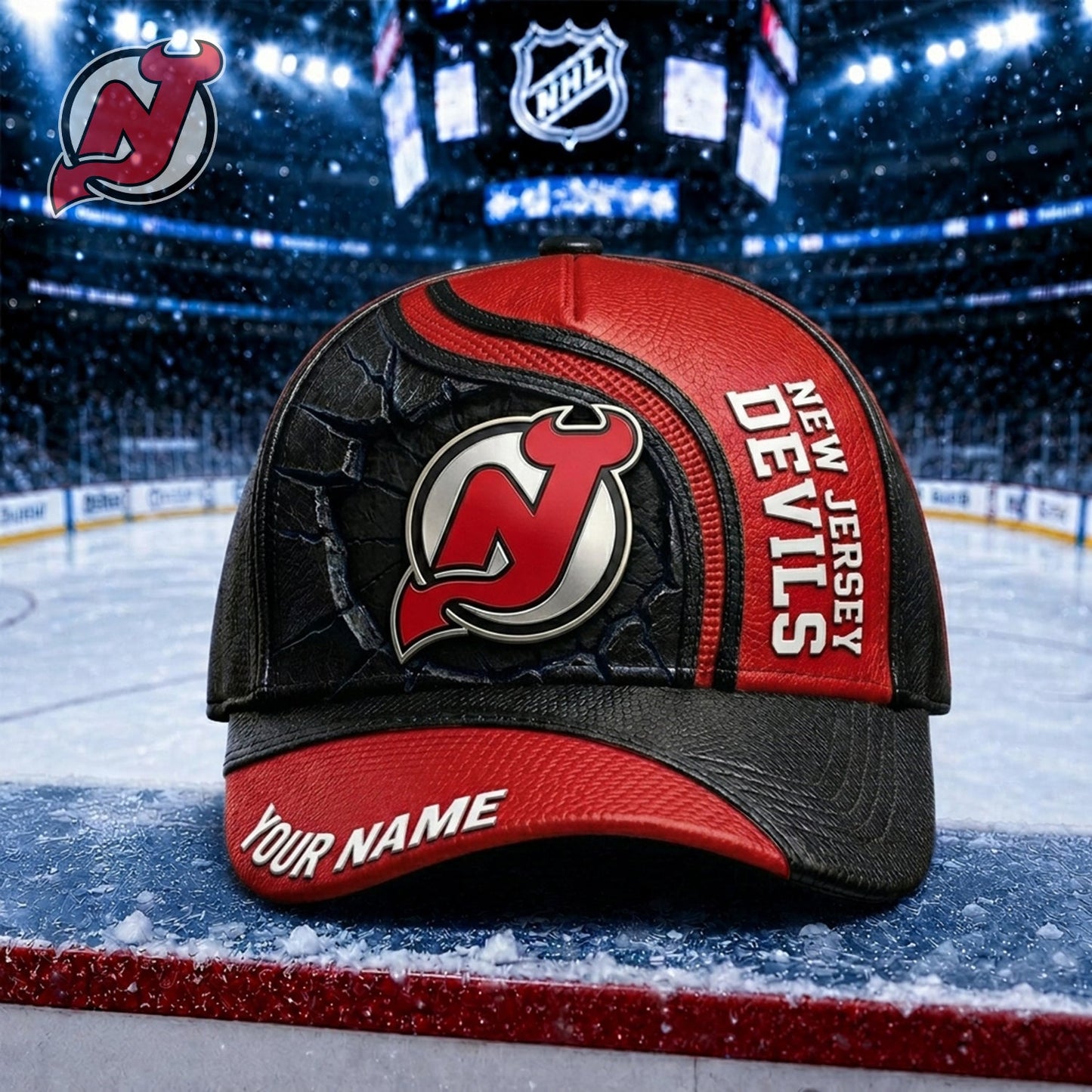 PREMIUM NHL X NJD Embroidered Hockey Custom Name HAT NDT NHM 250526