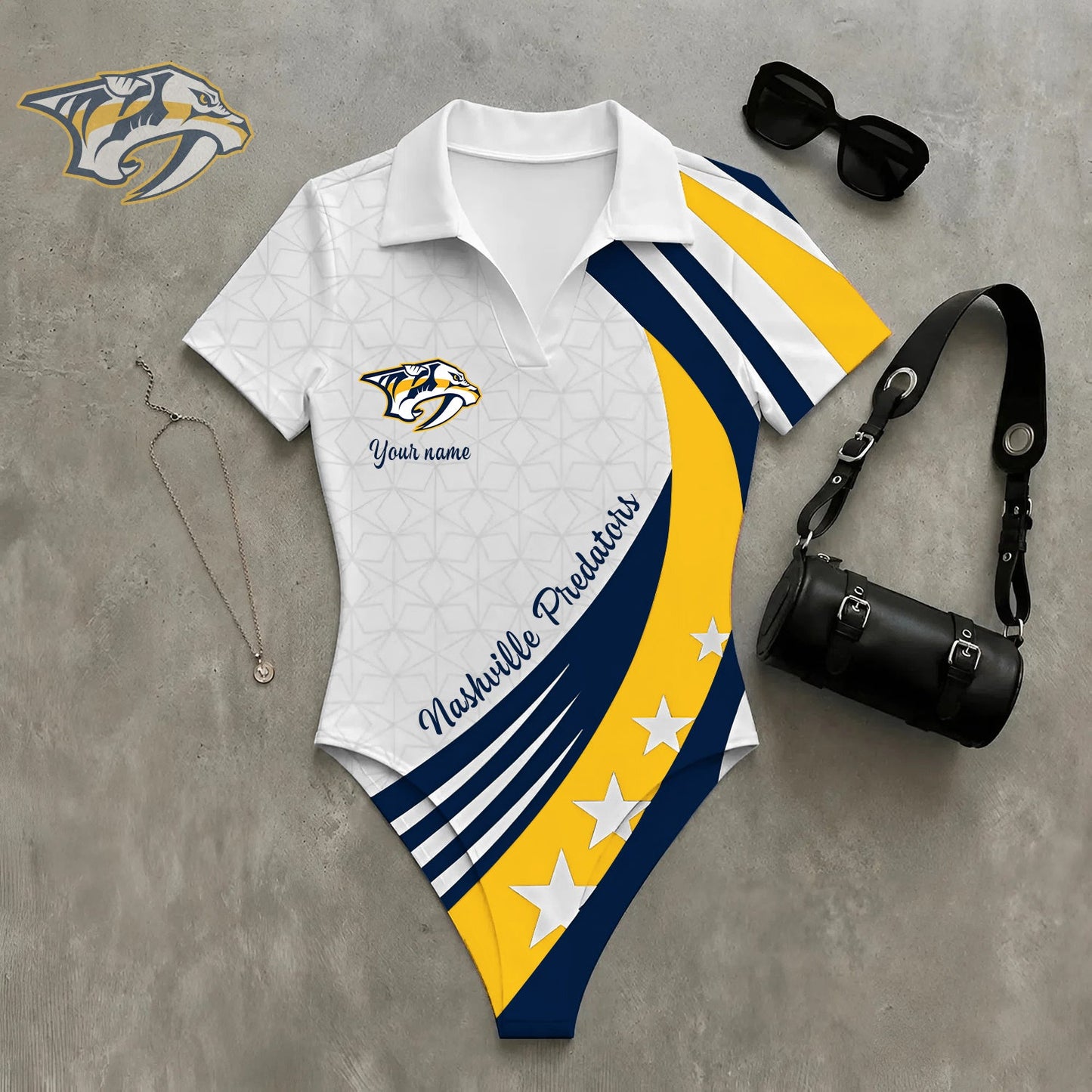 PREMIUM NHL X NP WomenŸ??s Slim-Fit V-Neck Polo Bodysuit NDT NHM 270526