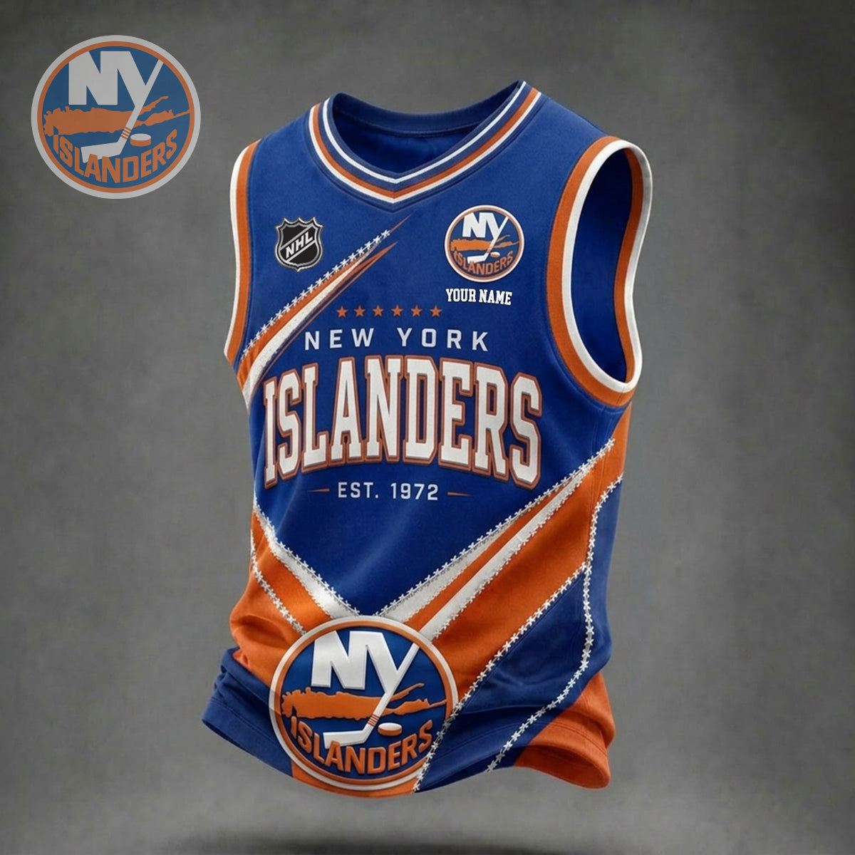 PREMIUM NHL X NYI Game Day V-Neck Tank Top Custome Shirt NDT NHM 060626