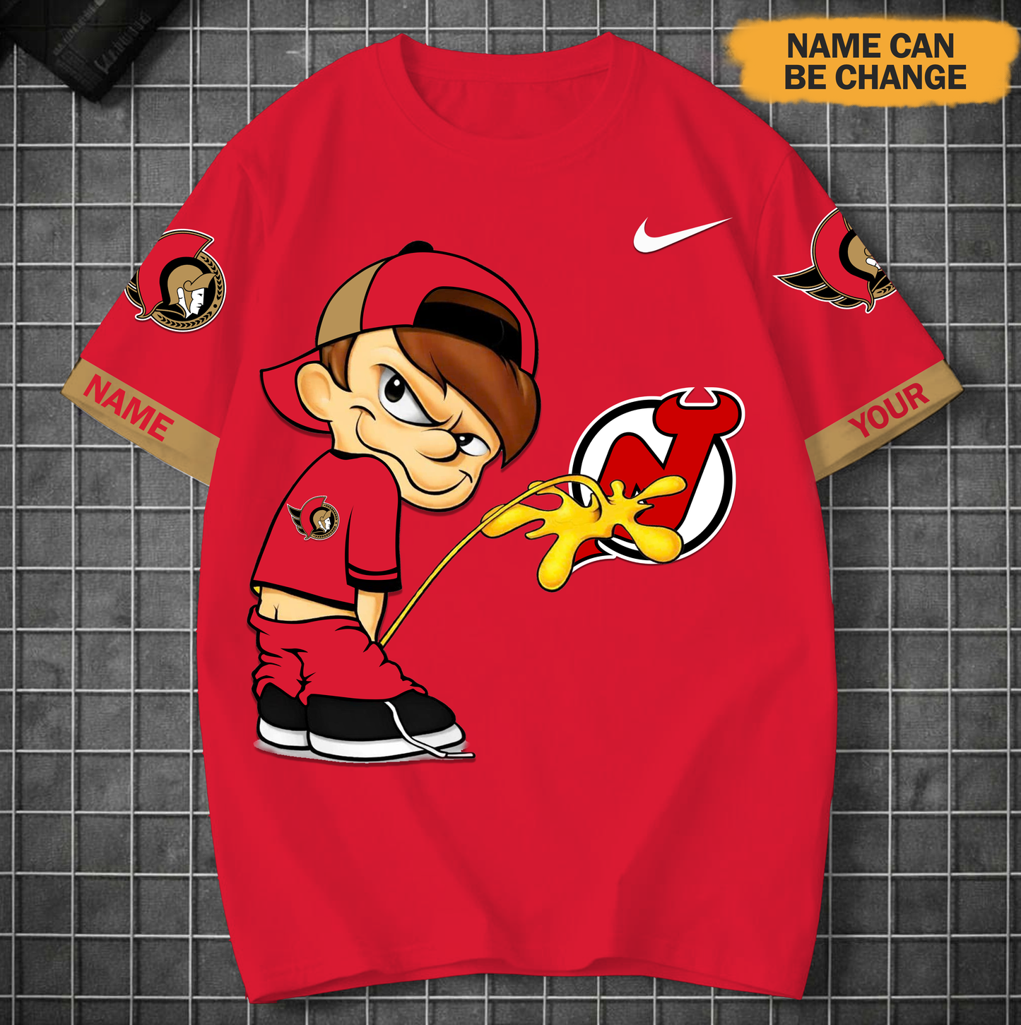 PREMIUM NHL X OS Funny Peeing Boy New Tshirt Custom Name NDT VHM 160426