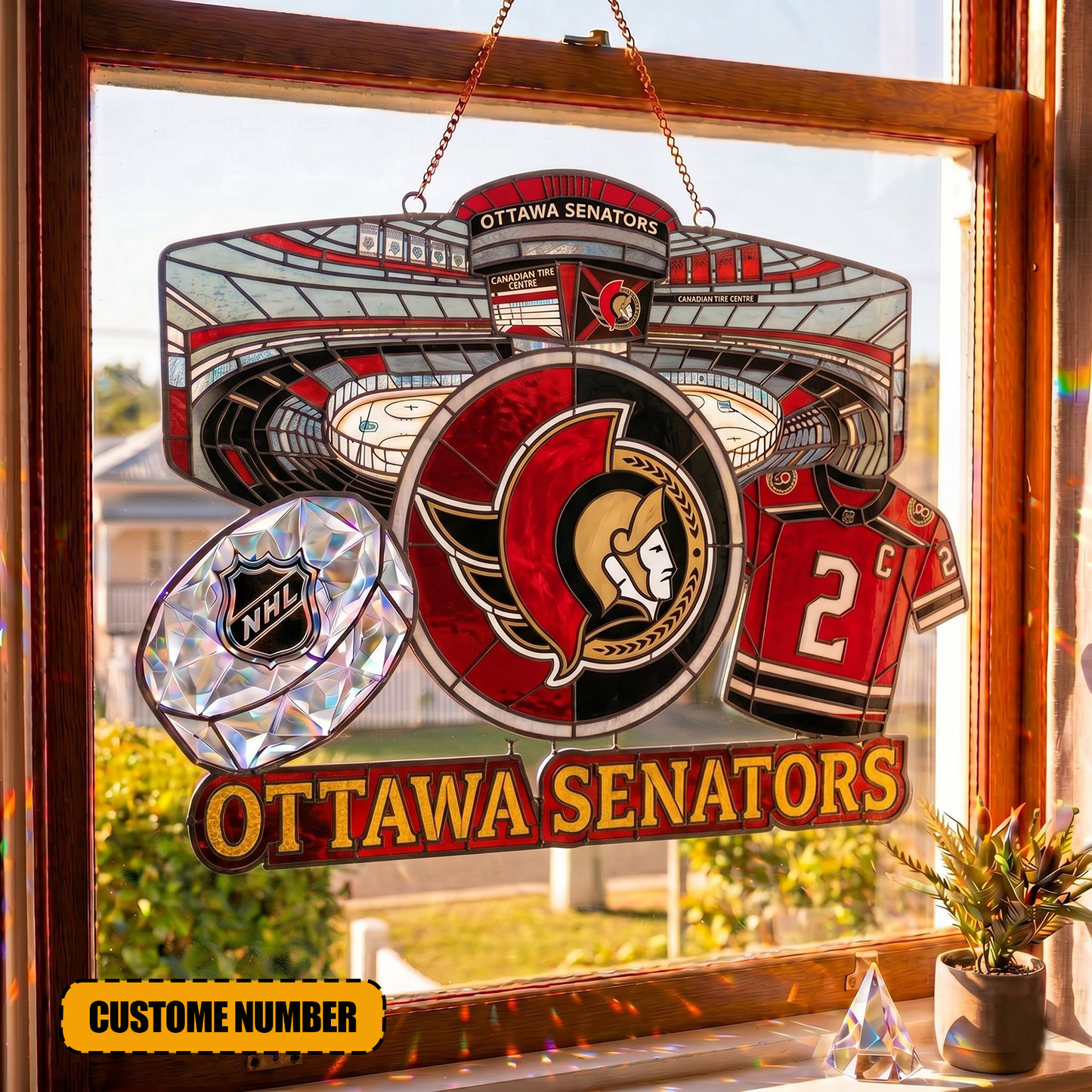 PREMIUM NHL X OS Suncatcher Custom Name Limited Edition NDT VHM 240426