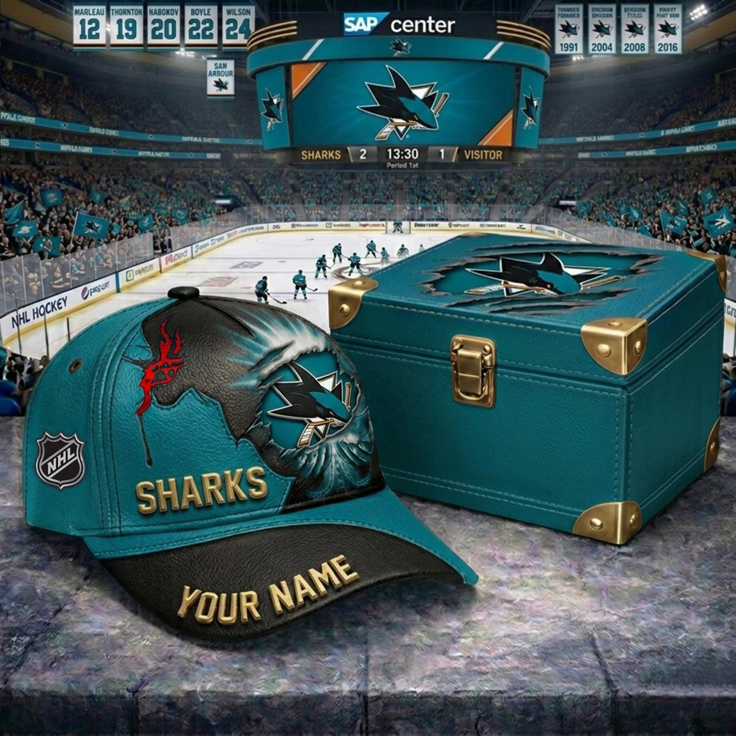 PREMIUM NHL X SJS JESUS CRACK CUSTOM NAME HAT V30 NDT NHM 140526