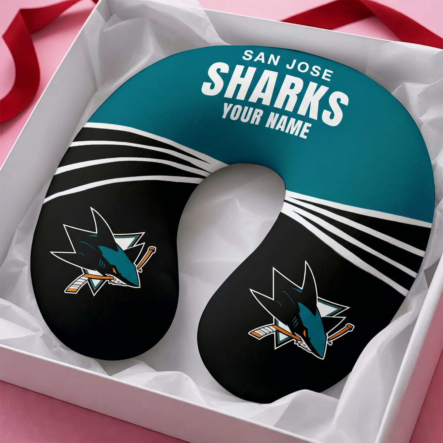 PREMIUM NHL X SJS Neck Pillow Custome Name For Fan NDT VHM 150526