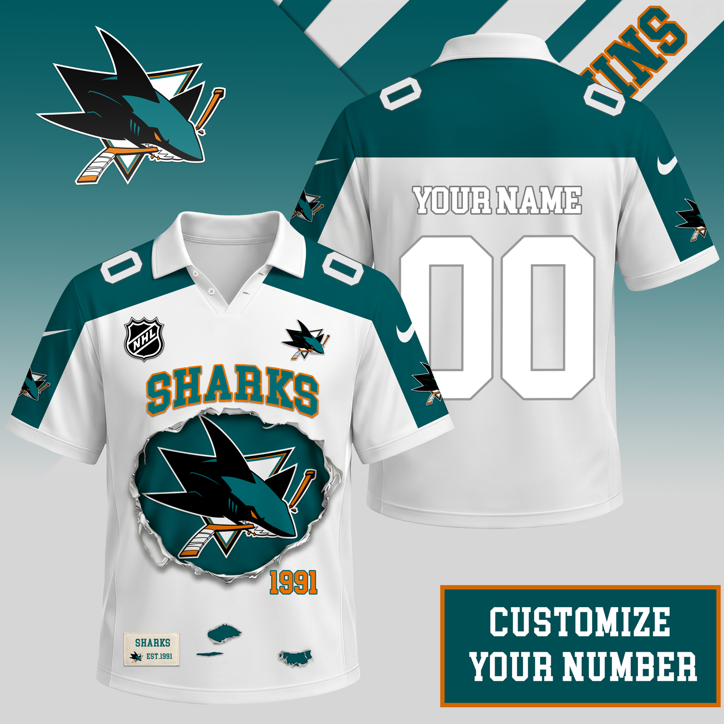 PREMIUM NHL X SJS Streetwear Polo Shirt Custom Gifts For Fan NDT VHM 010626