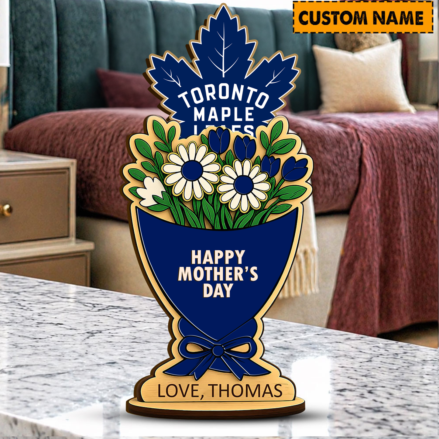 PREMIUM NHL X TML Custom Name Happy Mother's Day Wooden Plaque Gifts For Fan NDT VHM 170426