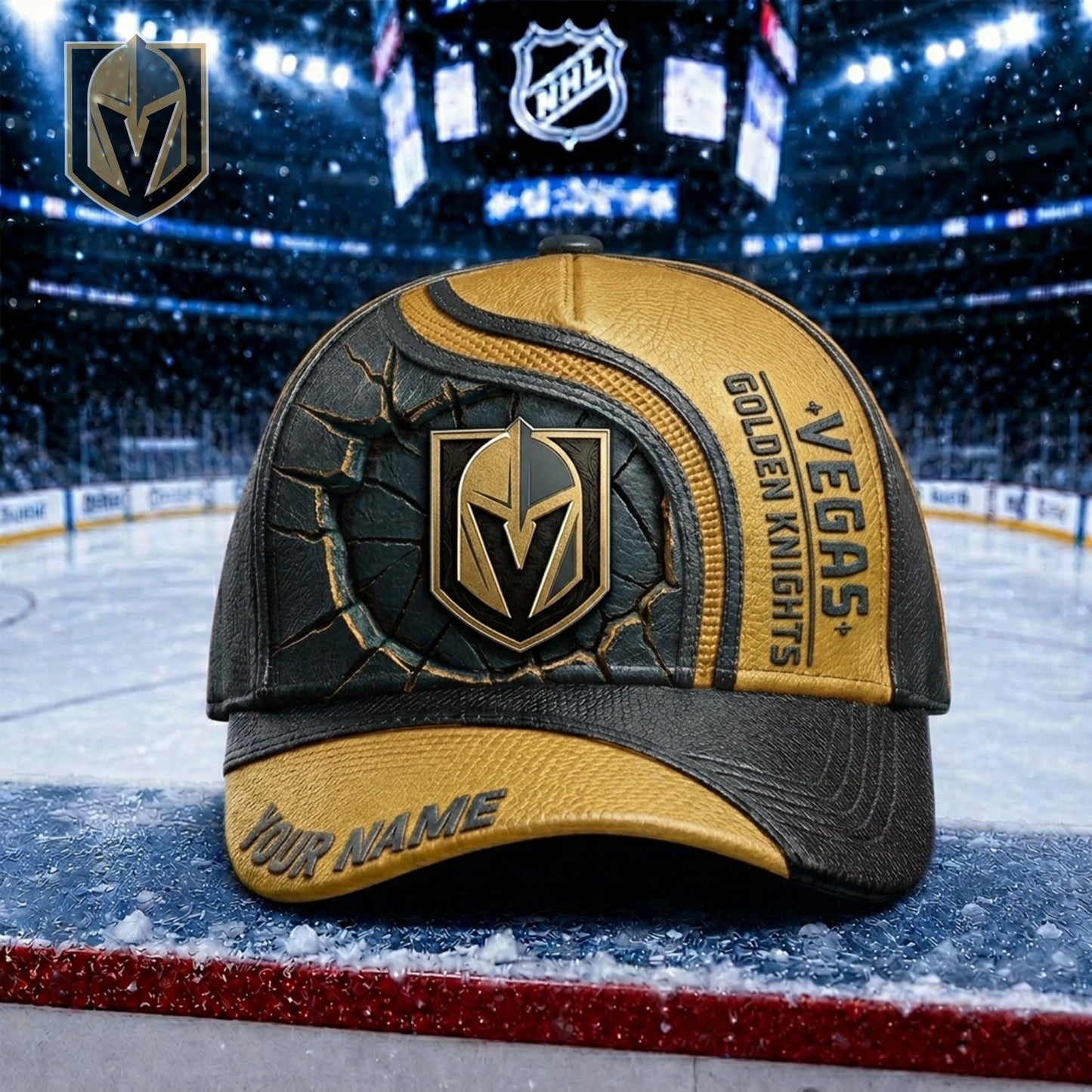 PREMIUM NHL X VGK Embroidered Hockey Custom Name HAT NDT NHM 250526