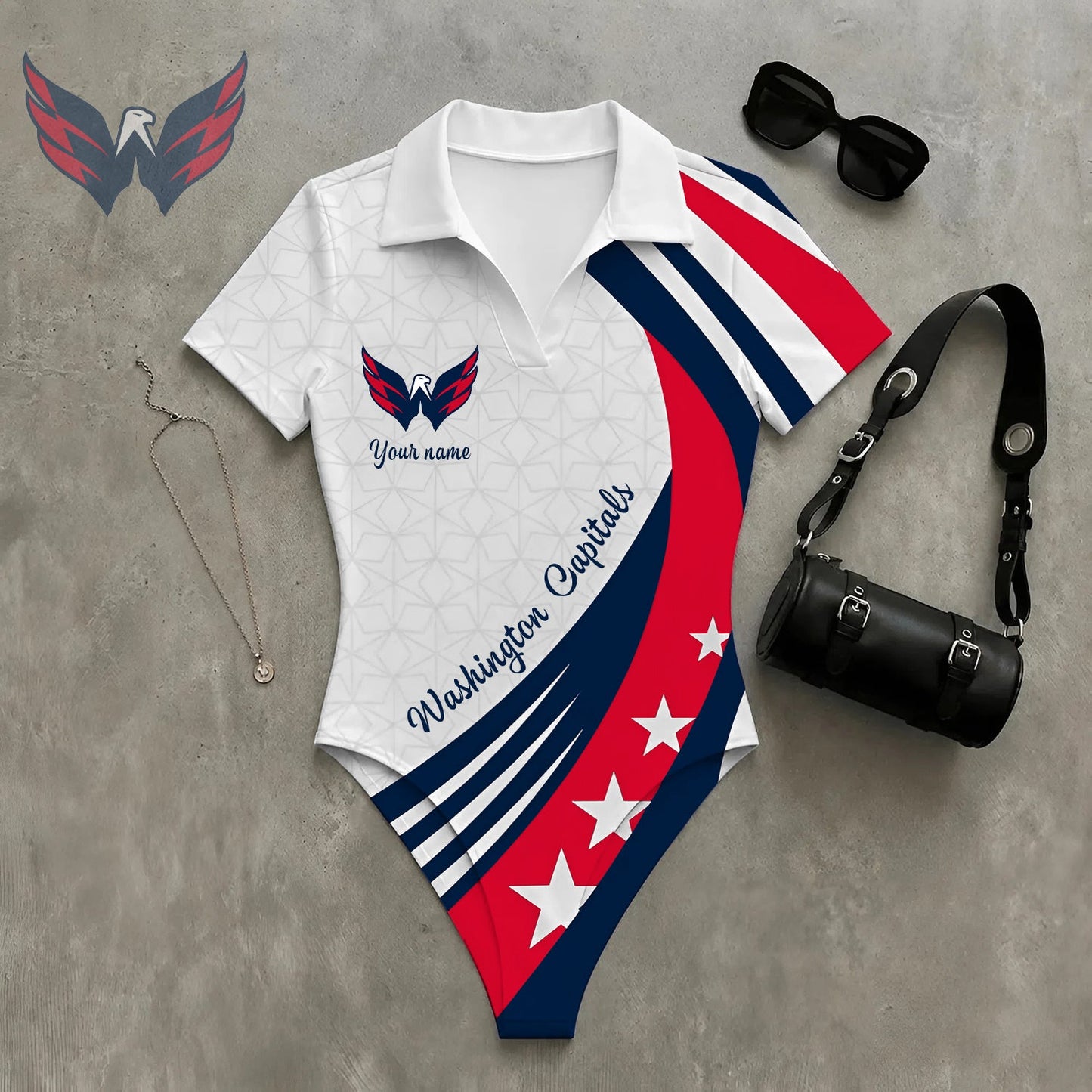 PREMIUM NHL X WC WomenŸ??s Slim-Fit V-Neck Polo Bodysuit NDT NHM 270526