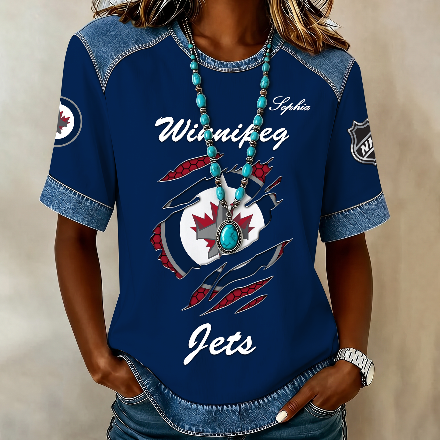 PREMIUM NHL X WJ Women Retro T Shirt Custom Name Limited Edition NDT VHM 190526