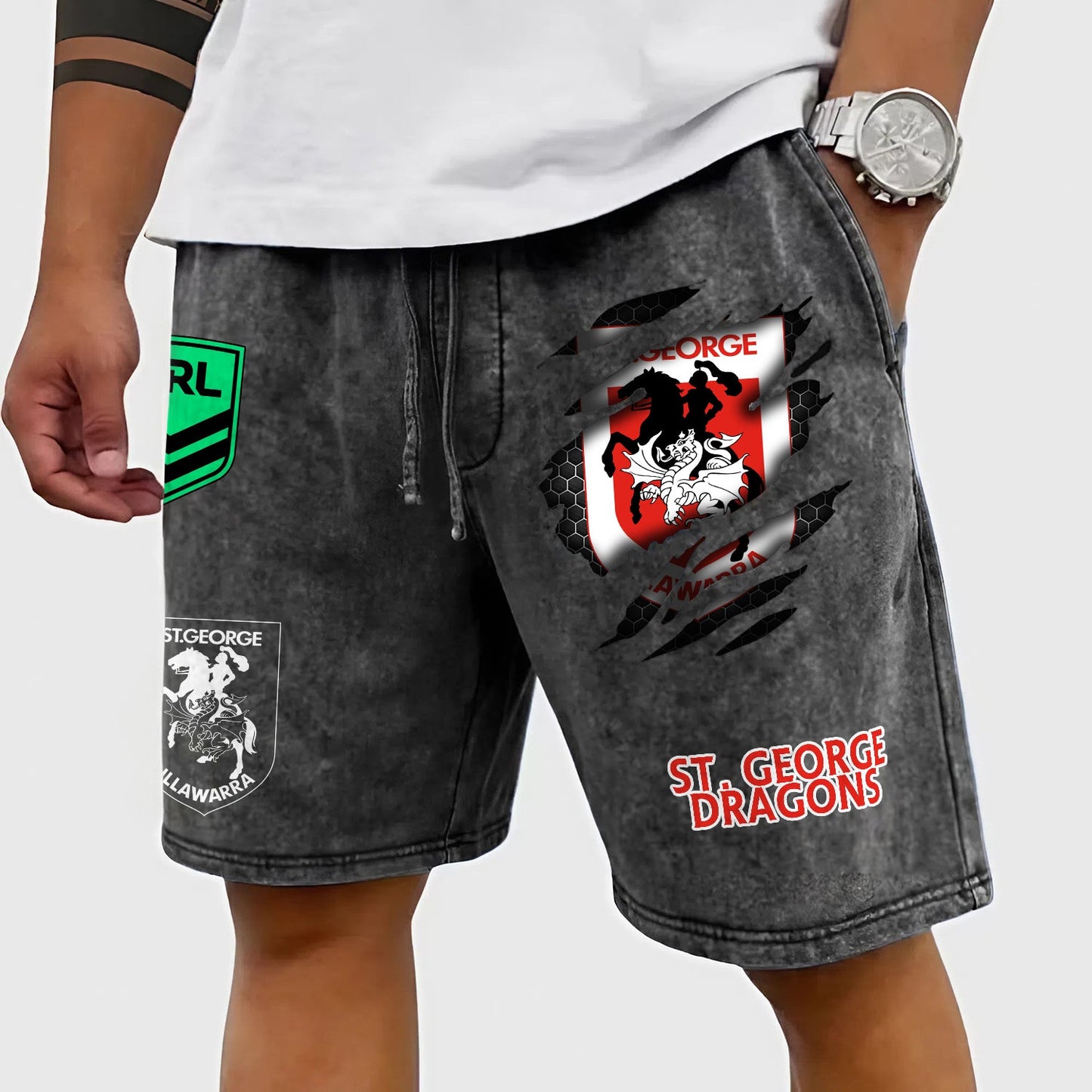 PREMIUM NRL X DAR Wash Shorts FOR SUMMER HOLIDAY NDT NHM 030426