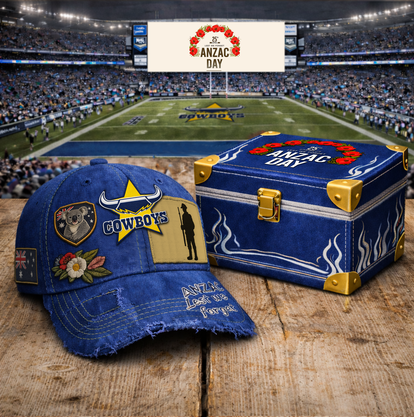 PREMIUM NRL X NQC RETRO ANZAC DAY CAP LIMITED EDITION NDT VHM
