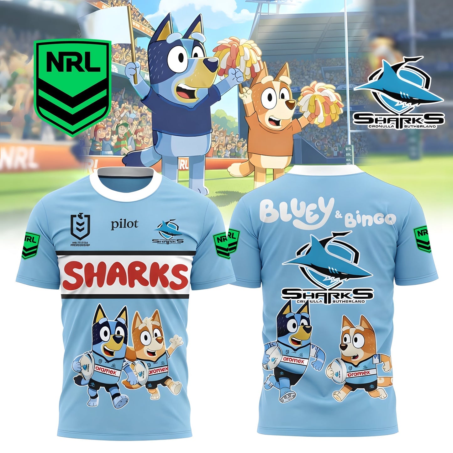 PREMIUM NRL X CS Bluey & Bingo POLO SHIRT ƒ?? Limited 2026 NDT LVH