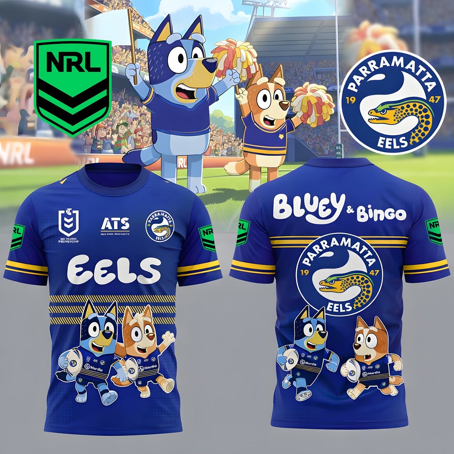 PREMIUM NRL X PE Bluey & Bingo POLO SHIRT ƒ?? Limited 2026 NDT LVH