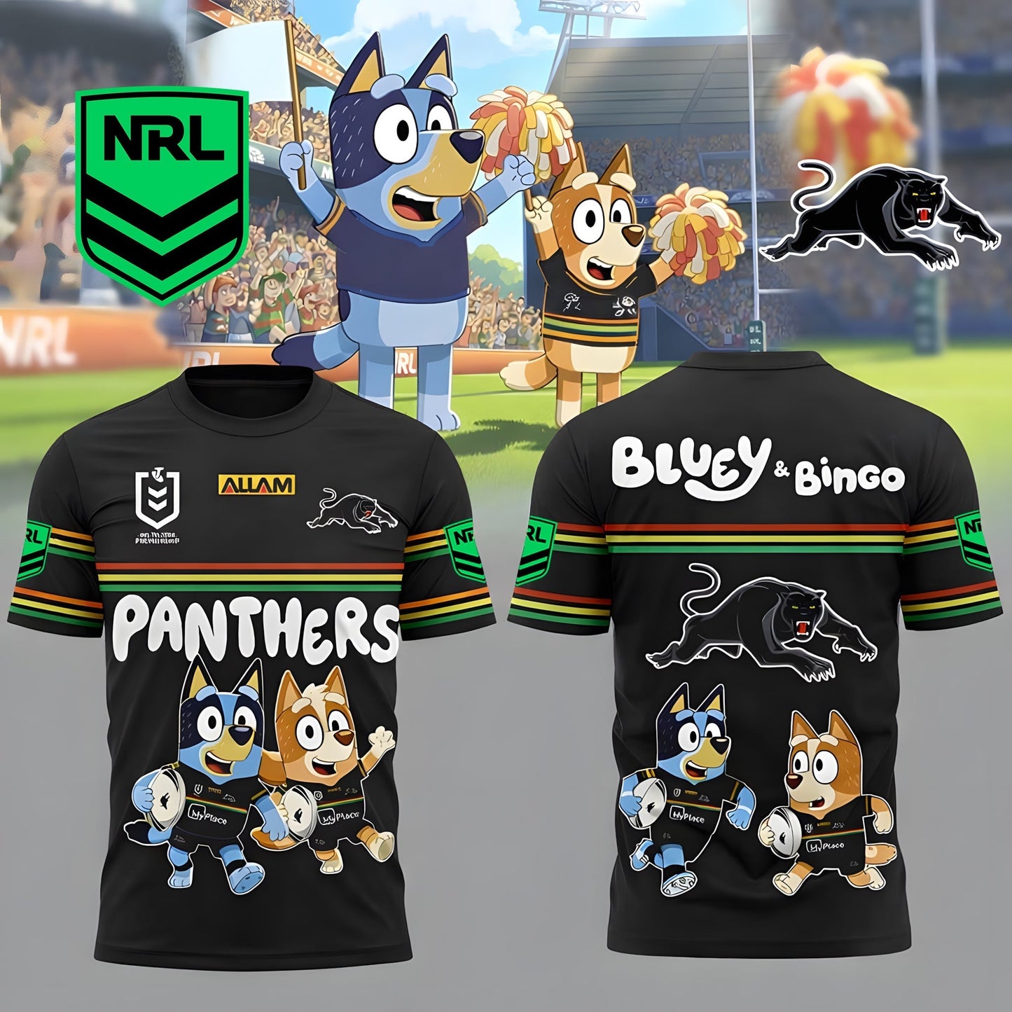 PREMIUM NRL X PP Bluey & Bingo POLO SHIRT ƒ?? Limited 2026 NDT LVH