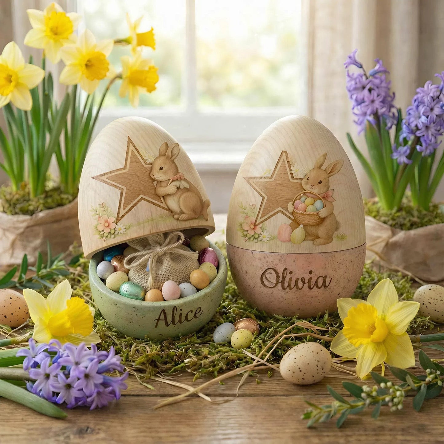 PREMIUM ?�??�???�?? X DAL Personalized Hollow Wooden Easter Egg NDT NHM 270226