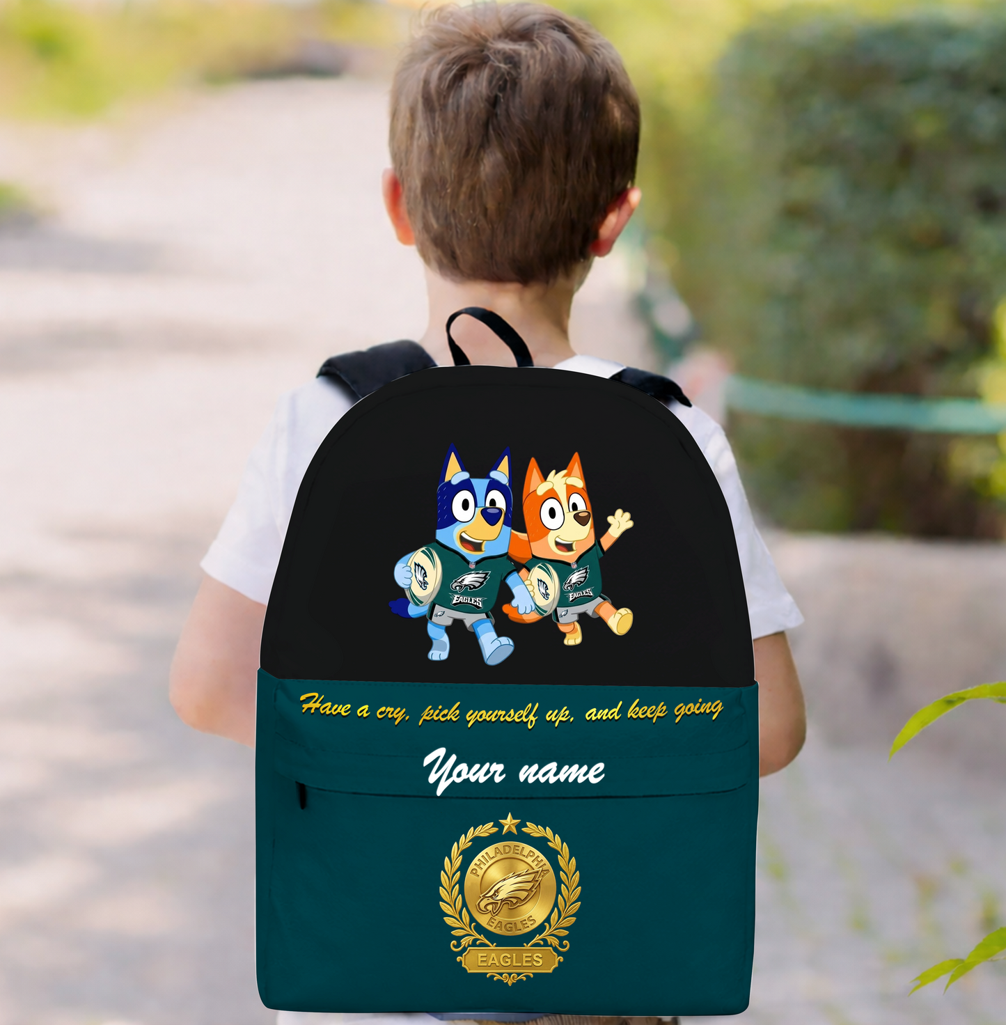 PREMIUM NFL X PHI Schoolbag Bluey & Bingo Personalized Gifts For Son Limited Edition NDT VHM 050326