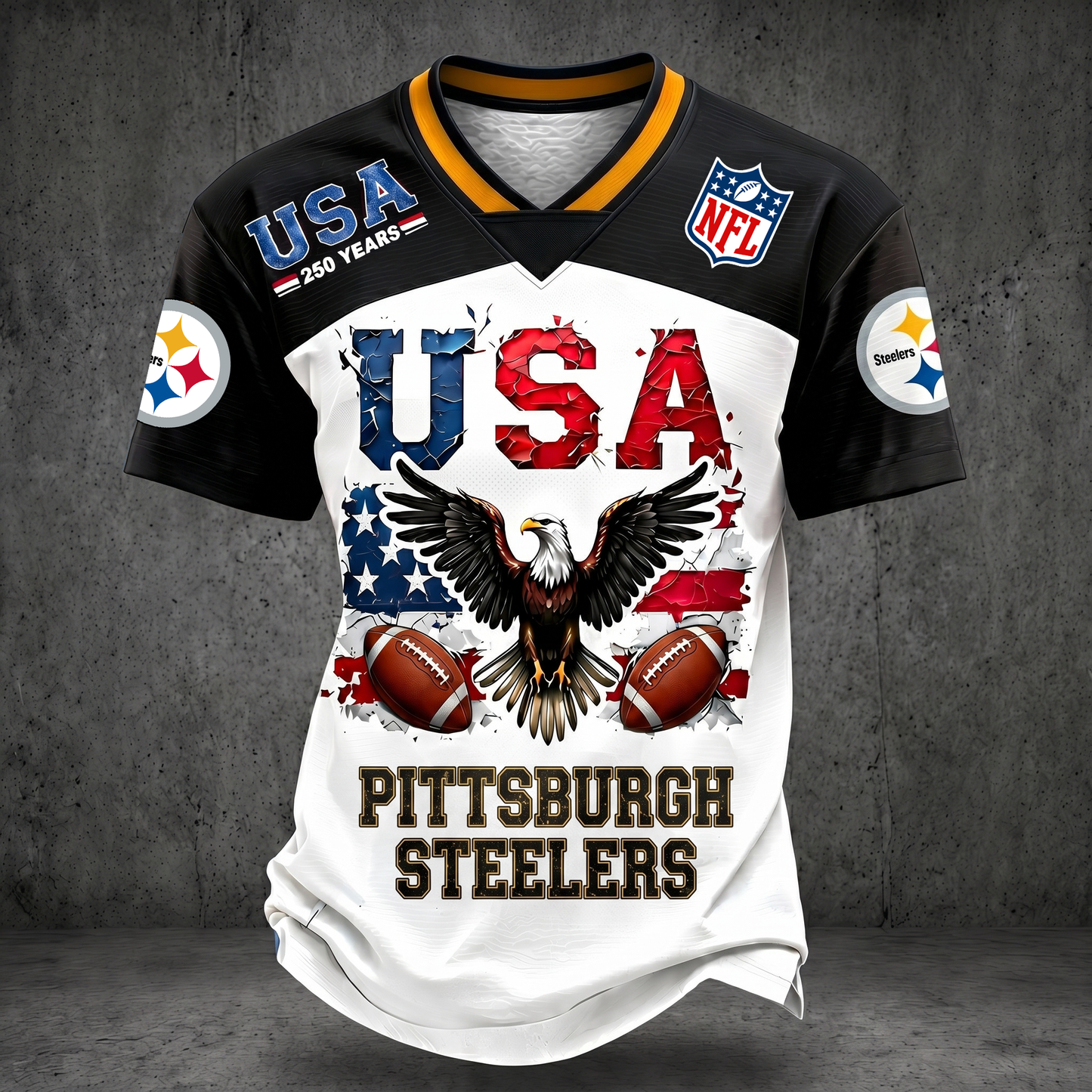 PREMIUM NFL X PS 250TH anniversary LUXURY V-Neck T- Shirt 130626