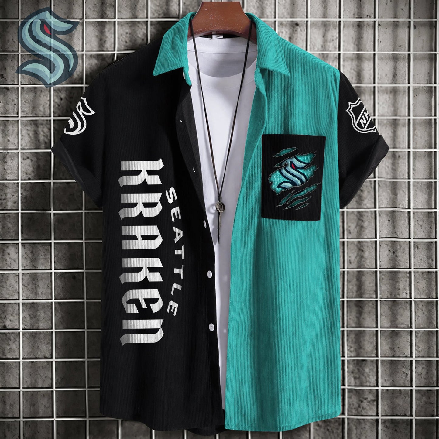 PREMIUM NHL X SK Patchwork Lapel Striped Shirts Limited Editions NDT NHM 240526