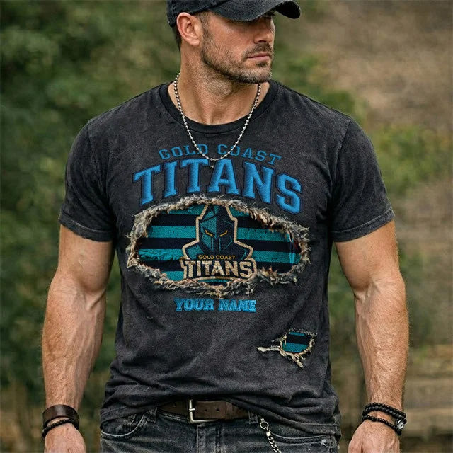 PREMIUM NRL X GCT Black Vintage Washed T-shirt NDT NTN 040426