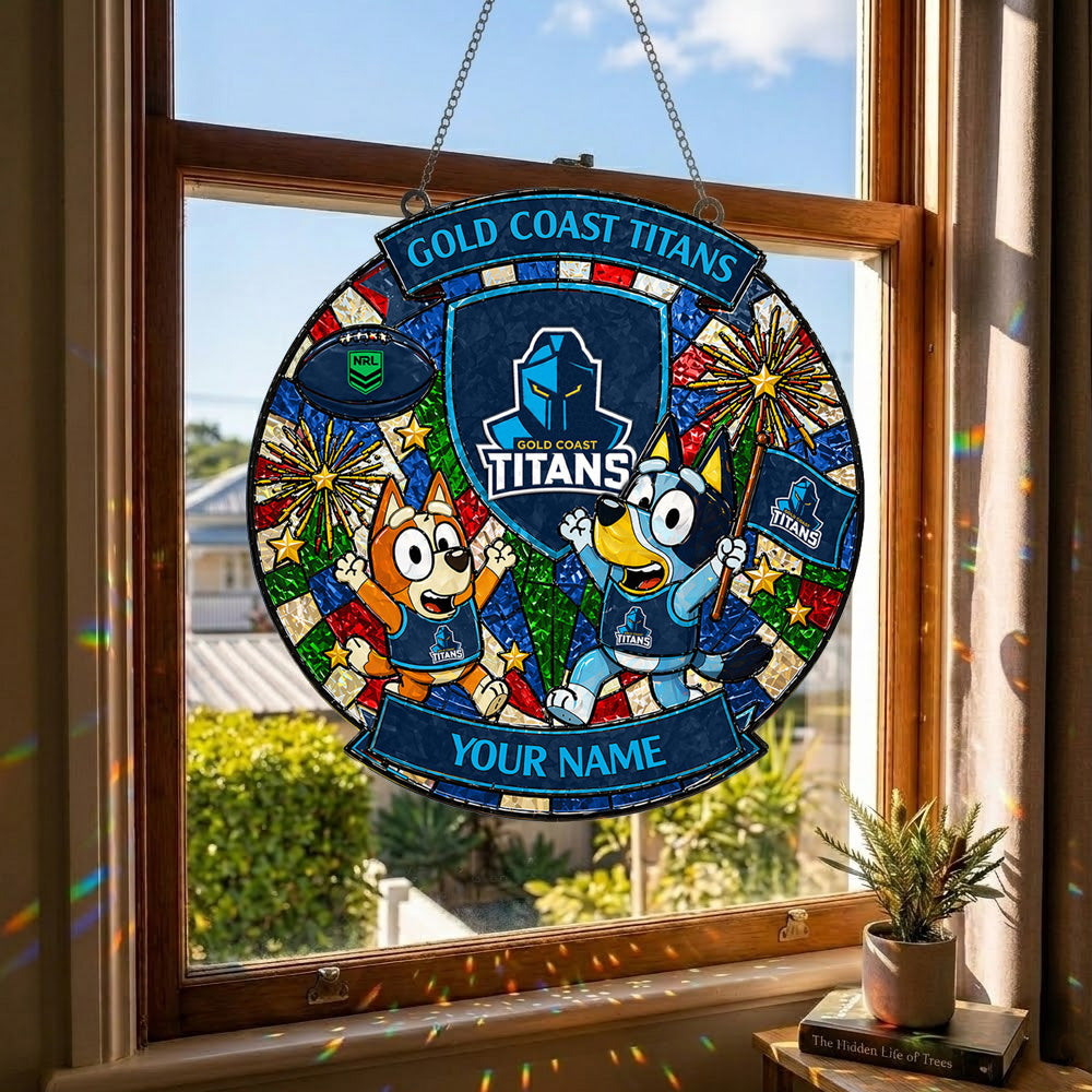 PREMIUM NRL X GCT Bluey Suncatcher Custom Name Limited Edition NDT NTN 230426