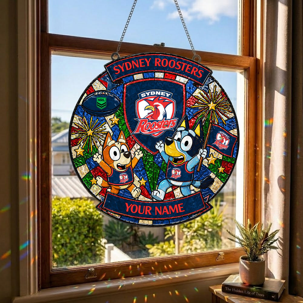 PREMIUM NRL X SR Bluey Suncatcher Custom Name Limited Edition NDT NTN 230426