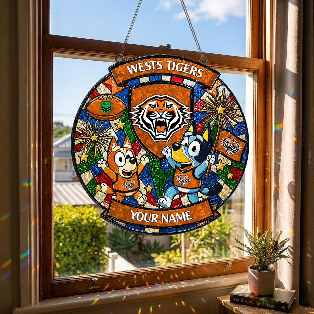 PREMIUM NRL X WT Bluey Suncatcher Custom Name Limited Edition NDT NTN 230426