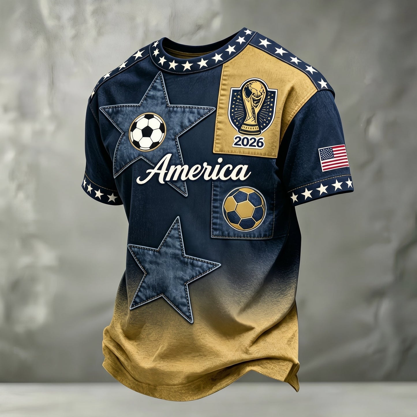 PREMIUM WC26 X USA LUXURY V-Neck T Shirt V3 NDT VHM 130626