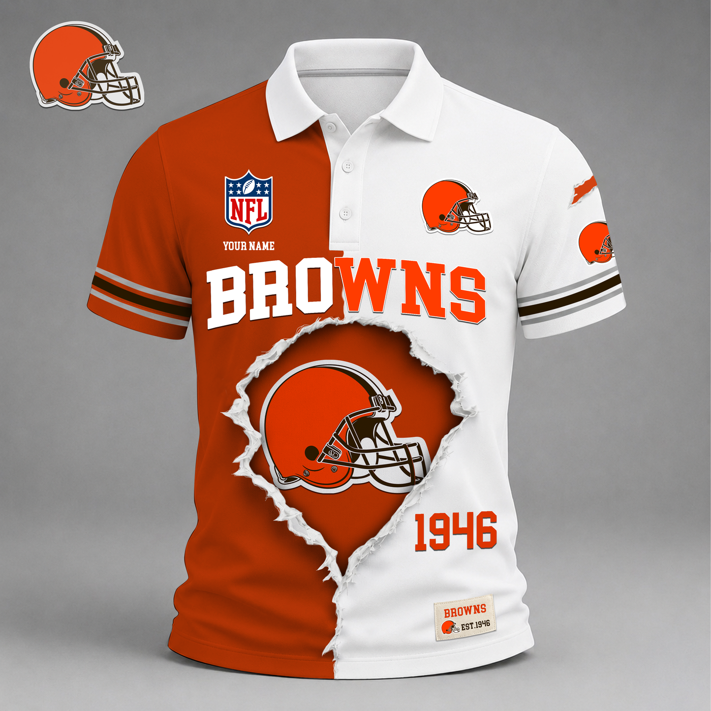 Premium NFL X CLE Game Day Streetwear V-neck Shirt NDT VHM 040626