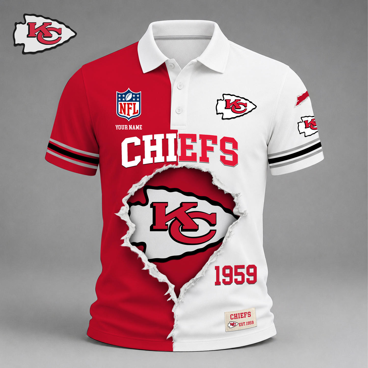 Premium NFL X KC Game Day Streetwear V-neck Shirt NDT VHM 040626