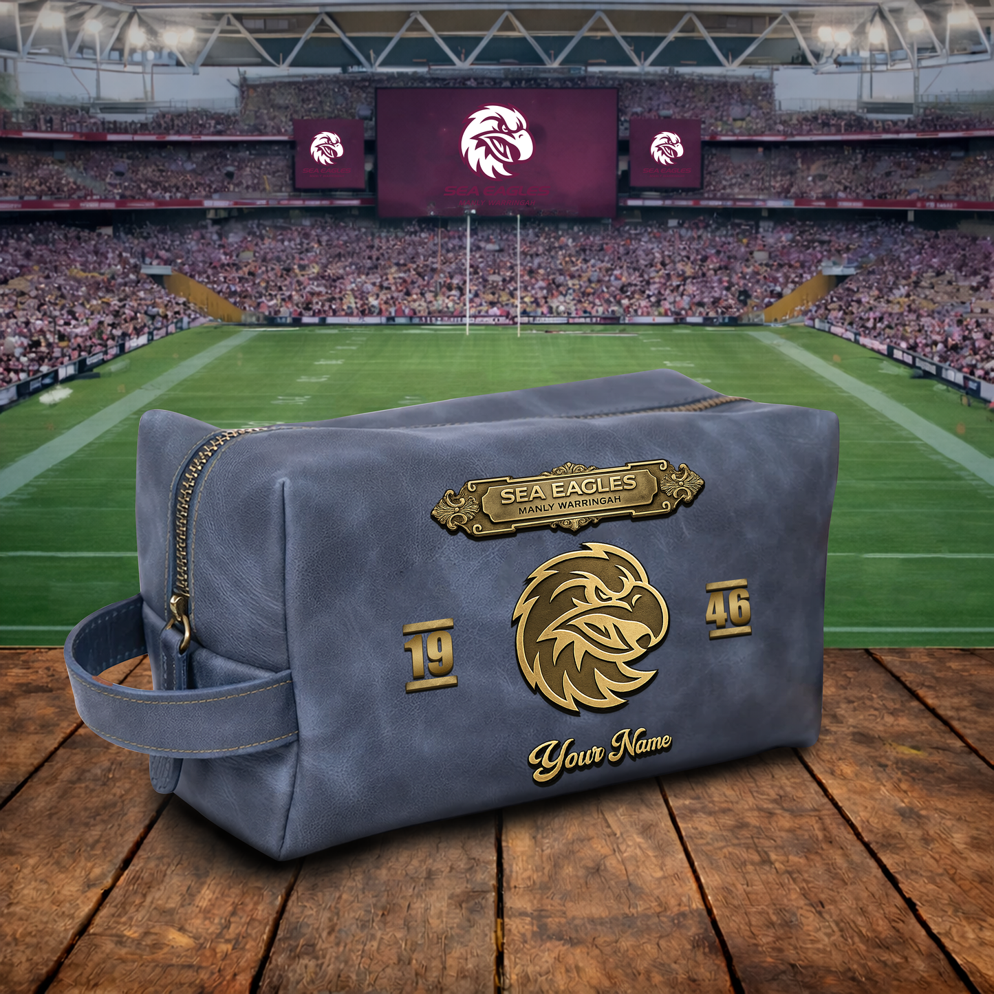 PREMIUM NRL X GSS 3D EMBOSSED LEATHER TOILETRY BAG Limited Edition NDT VHM