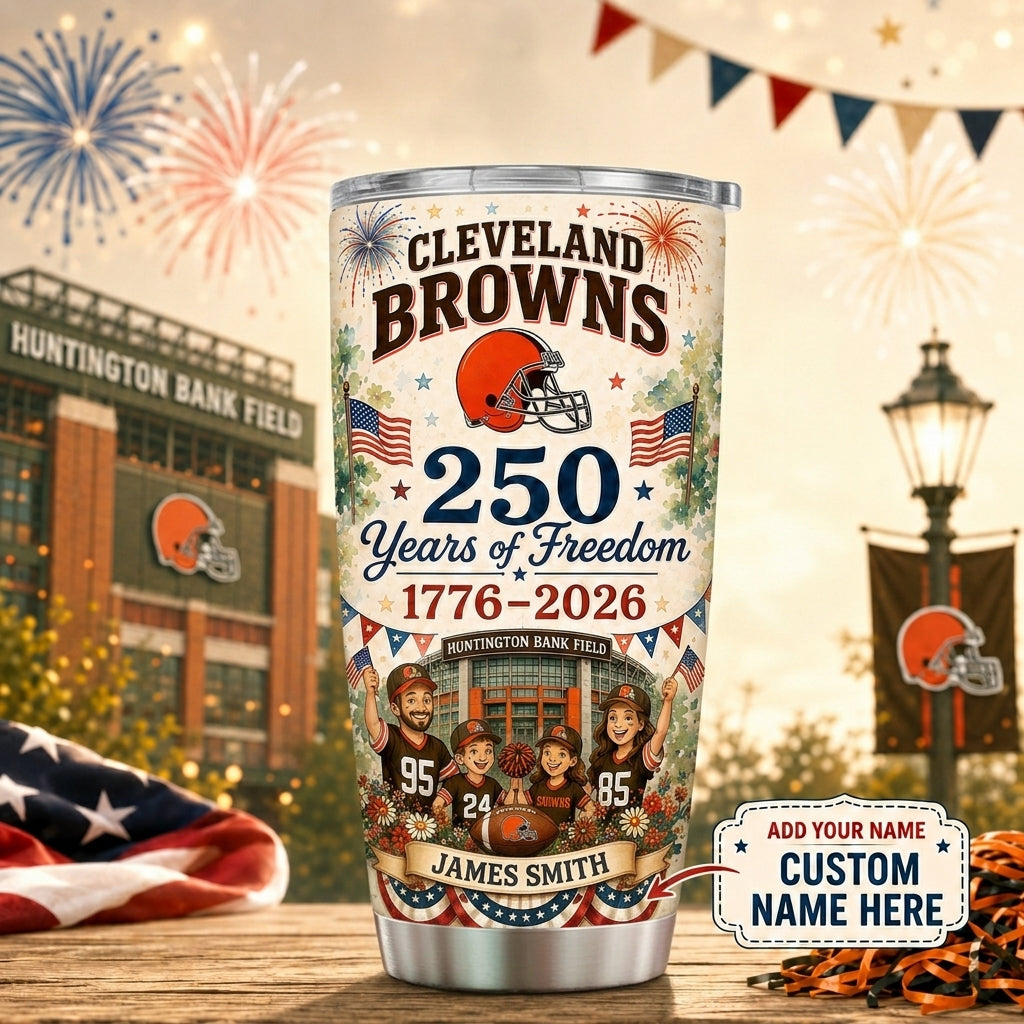 Personalized CLE Premium NFL 250 Years Of Freedom Classic Tumbler 150626