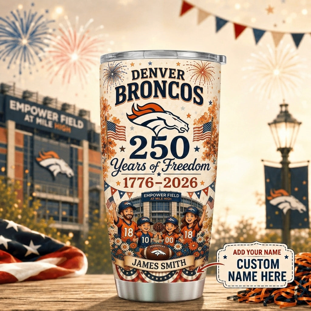 Personalized DB Premium NFL 250 Years Of Freedom Classic Tumbler 150626