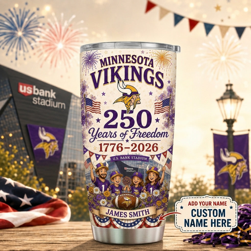 Personalized MV Premium NFL 250 Years Of Freedom Classic Tumbler 150626