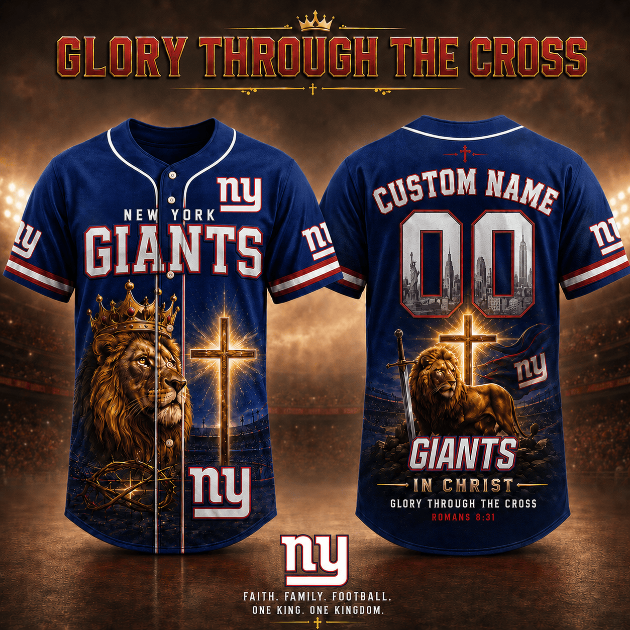 Personalized NYG x NFL Luxury V2 Baseball Jersey 160626