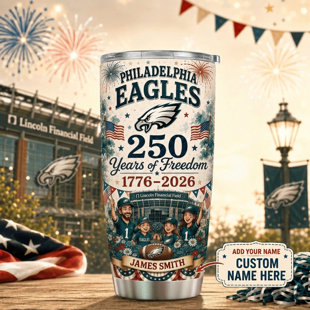 Personalized PE Premium NFL 250 Years Of Freedom Classic Tumbler 150626