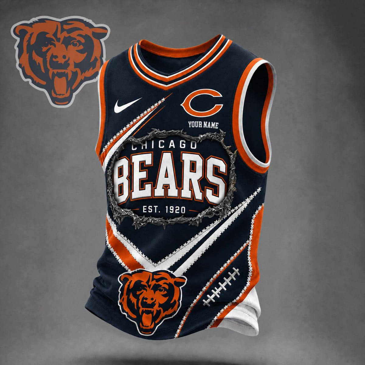 Premium NFL X CHI Game Day V-Neck Tank Top Shirt V3 NDT NHM 080626
