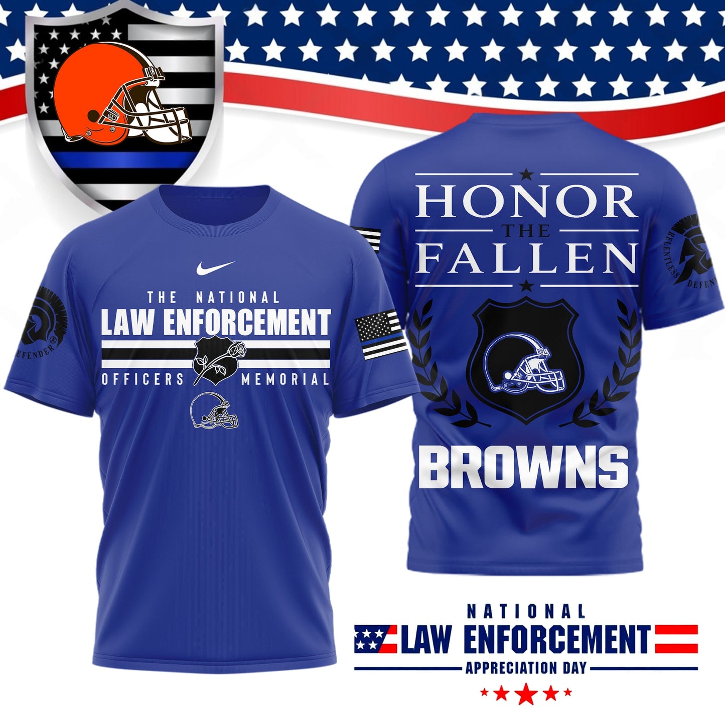 Premium NFL X CLE The National Law Enforcement 3D Shirt NDT LVH 050626
