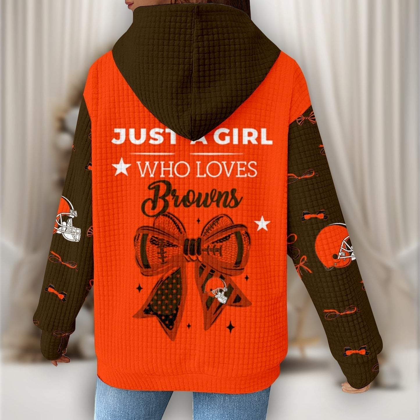 Premium NFL X CLE Women's Waffle Hoodie NDT NHM